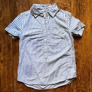 JCREW striped quarter button down short sleeve